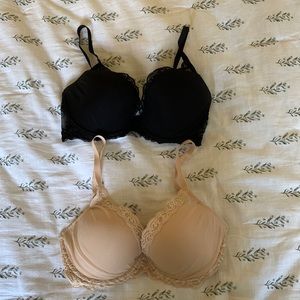 Natori 34DD bras in cream and black - selling as a pair
